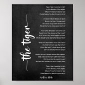The Tiger Gedicht von William Blake Black and Whit Poster (Vorne)