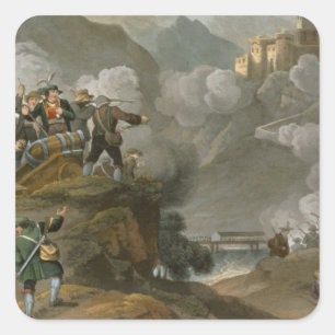 The Tirolese Patriots Storming the Fortress of Kuf Quadratischer Aufkleber