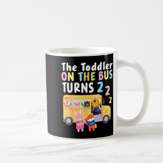 The Toddler On The Bus Turns Two Years Cute Animal Kaffeetasse (Rechts)