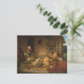 "The Tohunga-ta-moko at Work" - G. Lindauer Postkarte (Stehend Vorderseite)