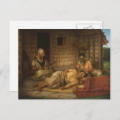 "The Tohunga-ta-moko at Work" - G. Lindauer Postkarte (Vorne/Hinten)