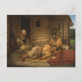 "The Tohunga-ta-moko at Work" - G. Lindauer Postkarte (Vorderseite)