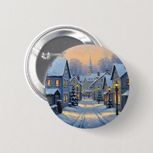 The Town In Winter Button (Vorne & Hinten)