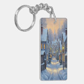 The Town In Winter Schlüsselanhänger (Vorderseite links)