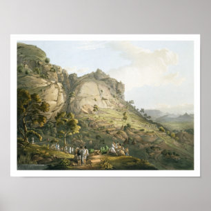 The Town of Abha in Abyssinia, engraved by J. Bluc Poster