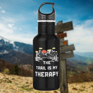 The Trail Is My Therapy Hikers Inspiration Edelstahlflasche