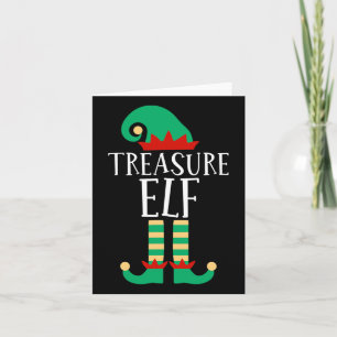 The Treasure Elf Funny Family Matching Weihnachten Karte