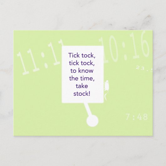 The Treasure Hunt Game - Clue #1 - Uhr Postkarte (Vorderseite)