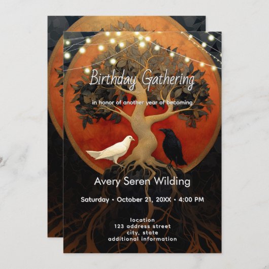 The Tree Between Worlds | Tree of Life R&B Einladung (Vorne/Hinten)