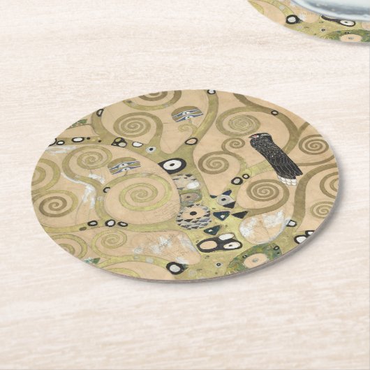 The Tree of Life, Gustav Klimt OIl Painting Runder Pappuntersetzer (Angewinkelt)