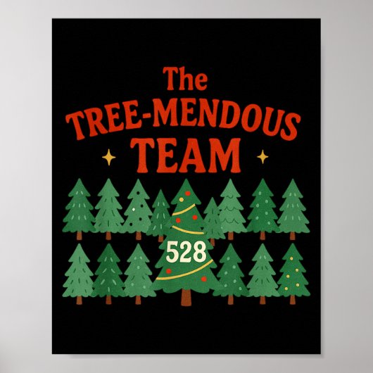 The Treemendous Team Funny Christmas Work Poster (Vorne)