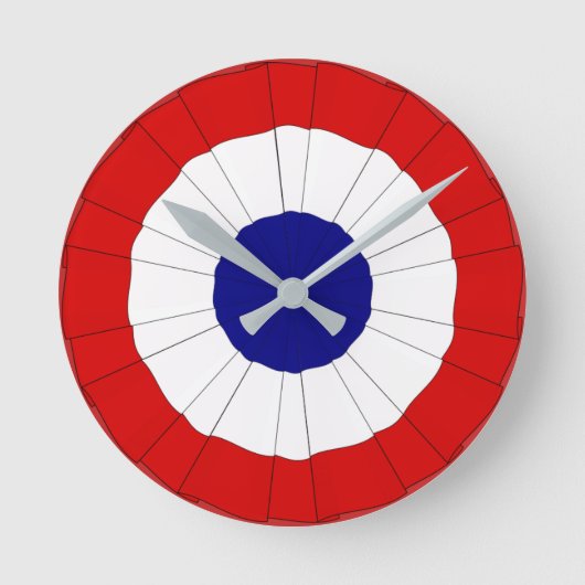 The tricolour cockade – Rosette Runde Wanduhr (Vorderseite)
