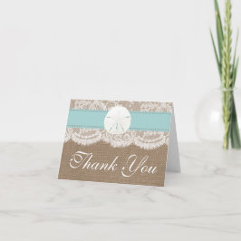 The Turquoise Sand Dollar Beach Wedding Collection Dankeskarte
