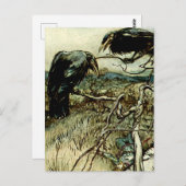 "The Twa Corbies" von Arthur Rackham Postkarte (Vorne/Hinten)
