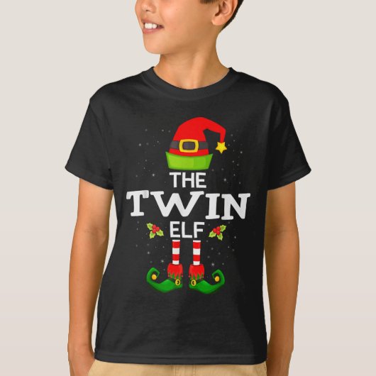 The Twin Elf Christmas Family Matching Pajama T-Shirt (Vorderseite)