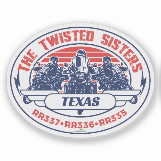 The Twisted Sisters Texas USA Motorcycle 01 Aufkleber (Vorderseite)