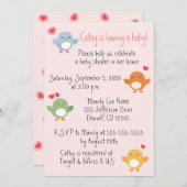 The Twitter in Town Baby Shower Einladung (Vorne/Hinten)