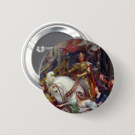 The Two Crowns c. 1900 von Sir Frank Dicksee Button (Vorne & Hinten)