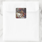 The Two Crowns c. 1900 von Sir Frank Dicksee Quadratischer Aufkleber (Tasche)