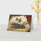 The Two Horse Act, Circus Performance, Circa 1874. Karte (Gelbe Blume)