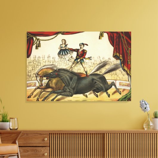 The Two Horse Act, Circus Performance, Circa 1874. Leinwanddruck (Insitu (Wohnzimmer))