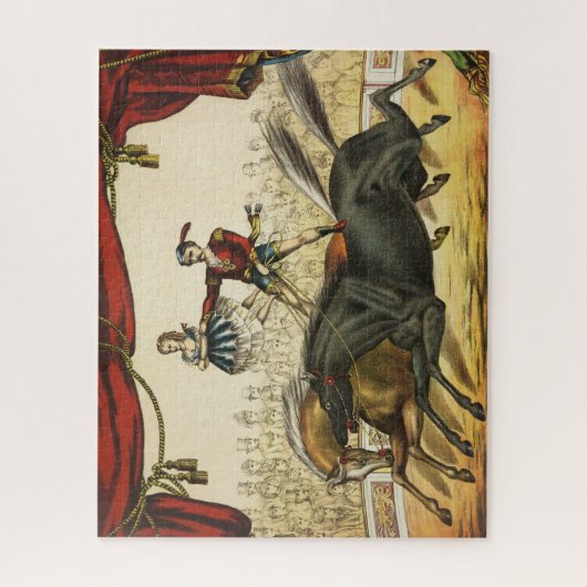 The Two Horse Act, Circus Performance, Circa 1874. Puzzle (Vertikal)