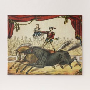 The Two Horse Act, Circus Performance, Circa 1874. Puzzle