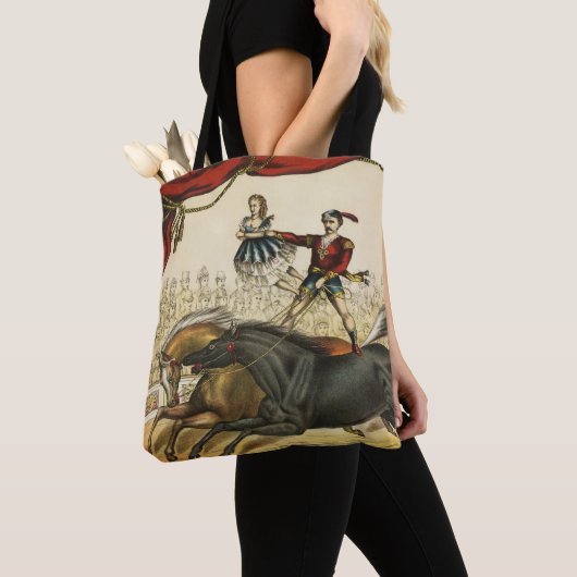 The Two Horse Act, Circus Performance, Circa 1874. Tasche (Von Nahem)