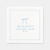"The Tying the Knot" Fun Blue Bow Brautparty Custo Serviette (Vorderseite)