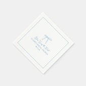 "The Tying the Knot" Fun Blue Bow Brautparty Custo Serviette (Ecke)