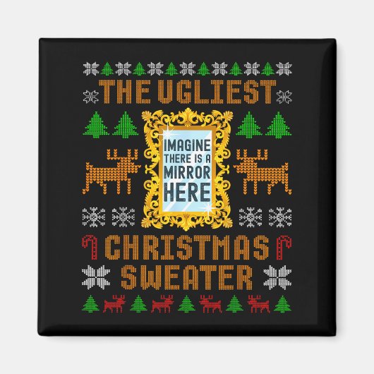 The Ugliest Christmas Sweater With An Image Of A M Magnet (Vorne)