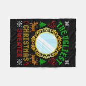 The Ugliest Ugly Christmas Sweater With Mirror Fun Fleecedecke (Vorderseite (Horizontal))