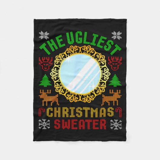 The Ugliest Ugly Christmas Sweater With Mirror Fun Fleecedecke (Vorderseite)