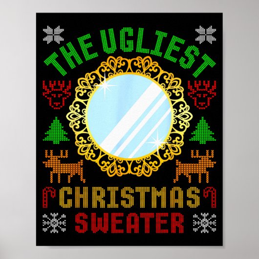 The Ugliest Ugly Christmas Sweater With Mirror Fun Poster (Vorne)