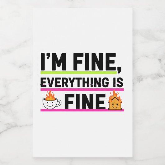 The Ultimate "I'm Fine" Labels Lebensmitteletikett (Einzelnes Label)