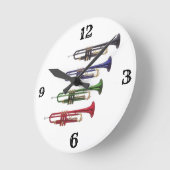 THE ULTIMATE "TRUMPET PLAYER'S CLOCK" RUNDE WANDUHR (Winkel)