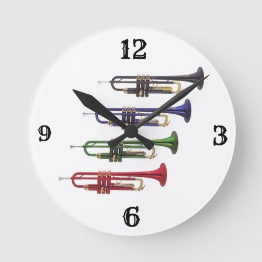 THE ULTIMATE "TRUMPET PLAYER'S CLOCK" RUNDE WANDUHR (Vorderseite)