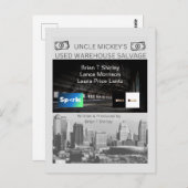 The "Uncle Mickey's Used Warehouse Salvage" Postc Postkarte (Vorne/Hinten)