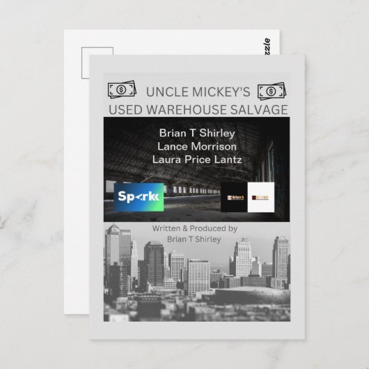 The "Uncle Mickey's Used Warehouse Salvage" Postc Postkarte (Vorne/Hinten)