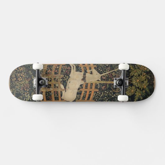 The Unicorn in Captivity, Medieval Tapestry Skateboard (Horizontal)