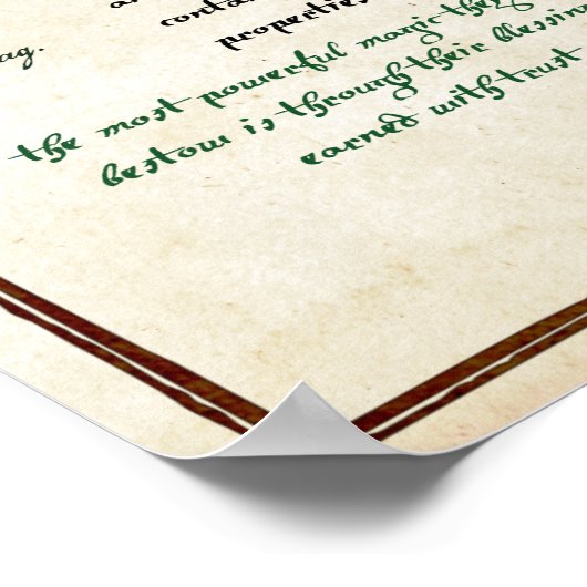 The Unicorn - Mythological Bestiary Page Poster (Ecke)