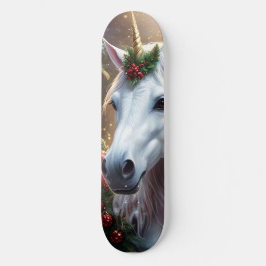 “The Unicorn of Noel” Skateboard (Vorderseite)