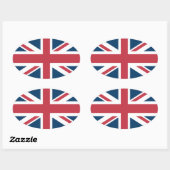 The Union Jack British Flag Ovaler Aufkleber (Blatt)