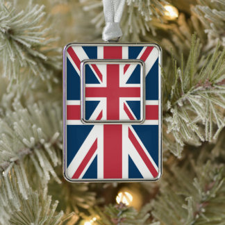 The Union Jack British Flag Rahmen-Ornament Silber