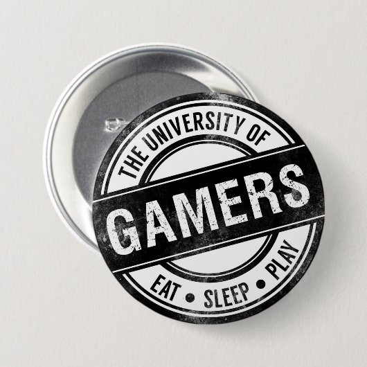 The University of Gamers Funny Button (Vorne & Hinten)