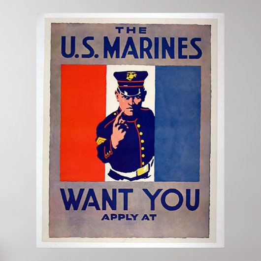 The US MARINES Want You Poster (Vorne)