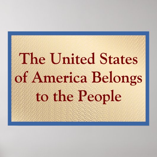 The USA Belongs to the People Poster (Vorne)
