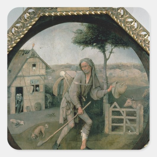 The Vagabond/The Prodigal Son, c.1510 Quadratischer Aufkleber (Vorderseite)