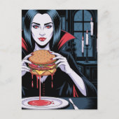 The Vampire With a Cheeseburger Postkarte (Vorderseite)