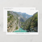The Verdon Gorge Postkarte (Vorne/Hinten)